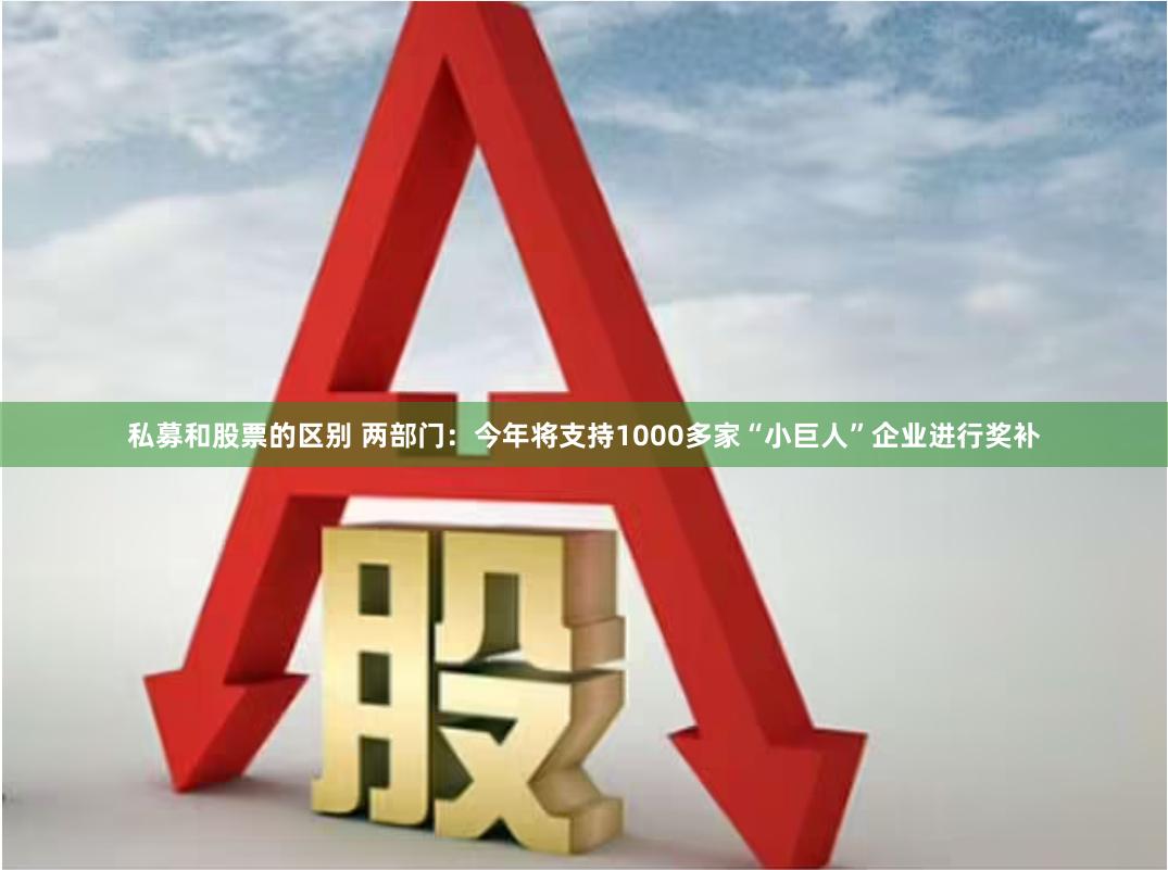 私募和股票的区别 两部门：今年将支持1000多家“小巨人”企业进行奖补