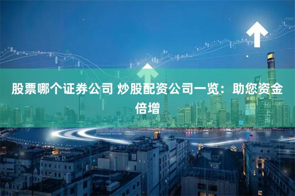 股票哪个证券公司 炒股配资公司一览:助您资金倍增